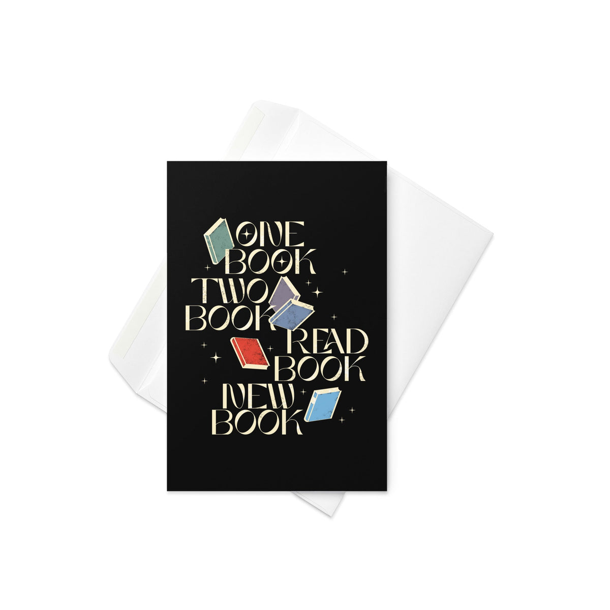 One Book Two Book Read Book New Book Greeting Card