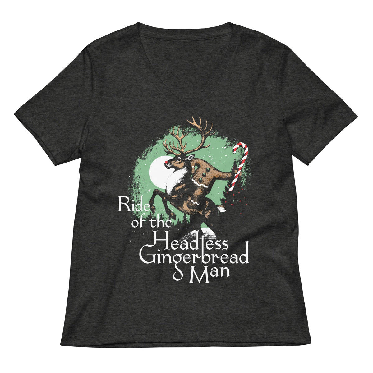 Ride Of The Headless Gingerbread Man Women's V-Neck Tee product image 3